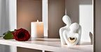 Mini Hugging Couple Statue | Romantic Ceramic Love Decor