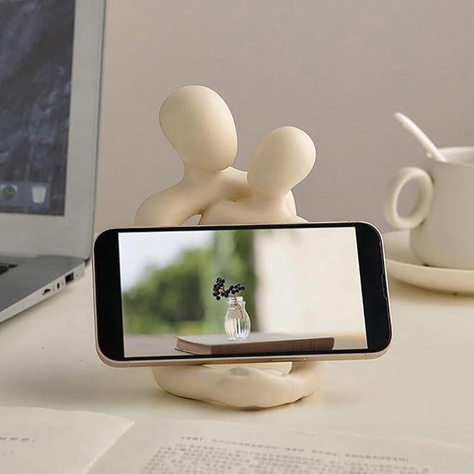 Abstract Couple Statue | Resin Hugging Lovers Figurine
