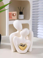 Mini Hugging Couple Statue | Romantic Ceramic Love Decor