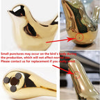 Gold Bird Statues Set of 2 | Ceramic Home Decor